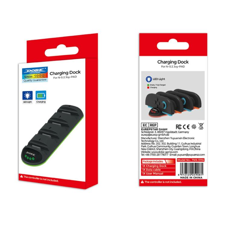 For Nintendo Switch 2 Handle 4 in 1 Charging Station with LED Display Light