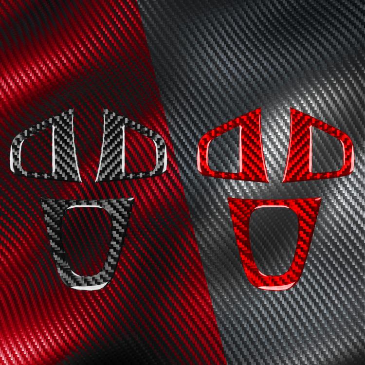 3pcs/Set Carbon Fiber Car Steering Wheel Buttons Decorative Sticker for Renault Fluence 2009-2017 / Megane 2008-2016, Left and Right Driver