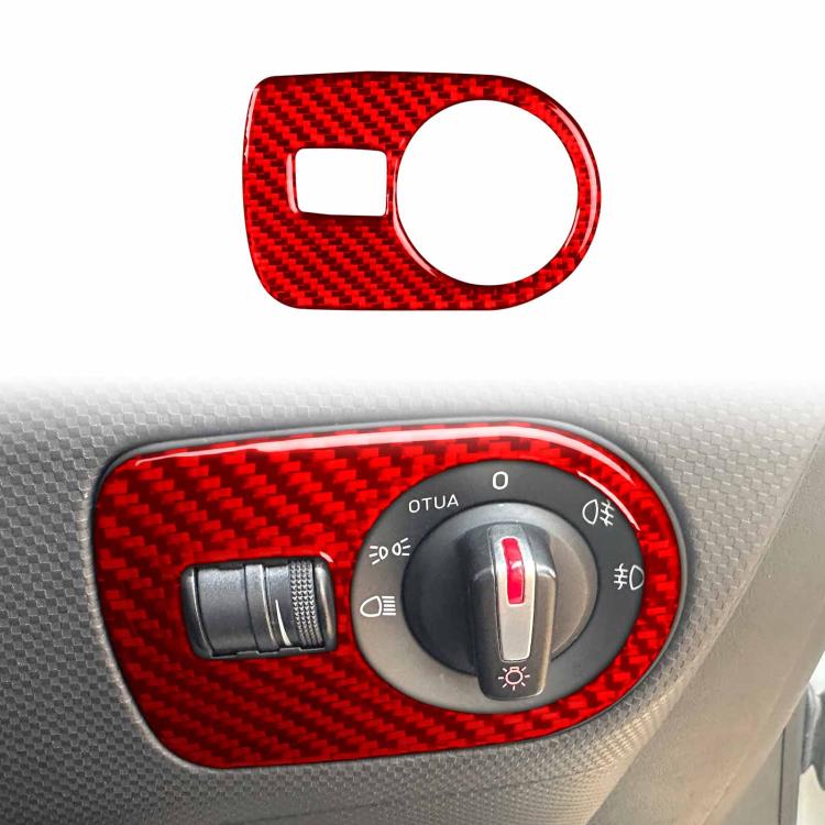 Carbon Fiber Car Headlight Switch Panel Decorative Sticker for SEAT Leon 2005-2012