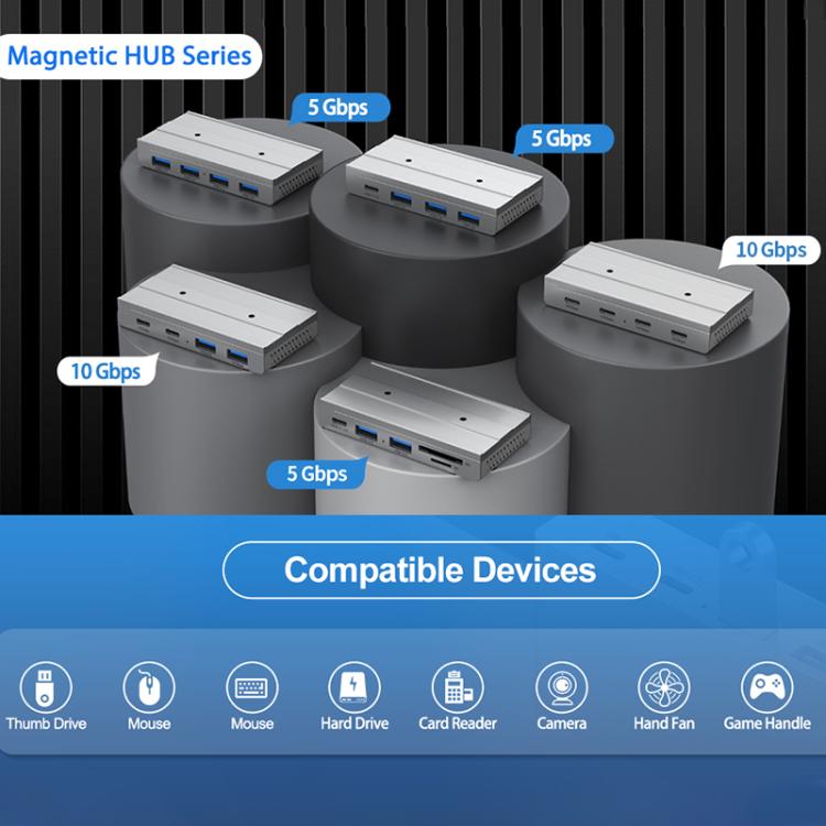 HST-3A1C 4 in 1 USB 3.0 Detachable Magnetic Docking Station