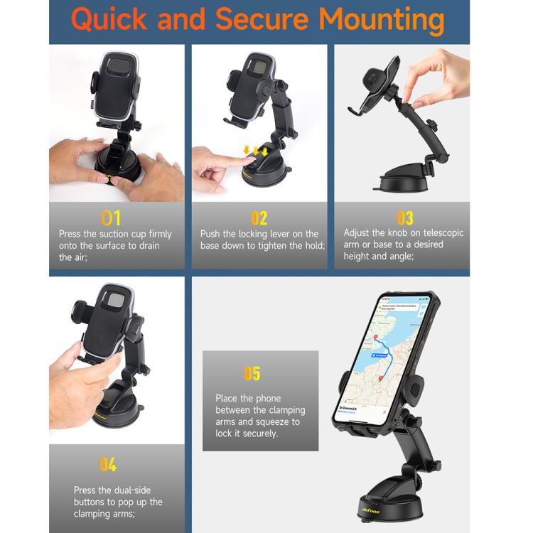 Ulefone UAN16 Armor Mount Car / Desk Phone Holder, Enhanced Model