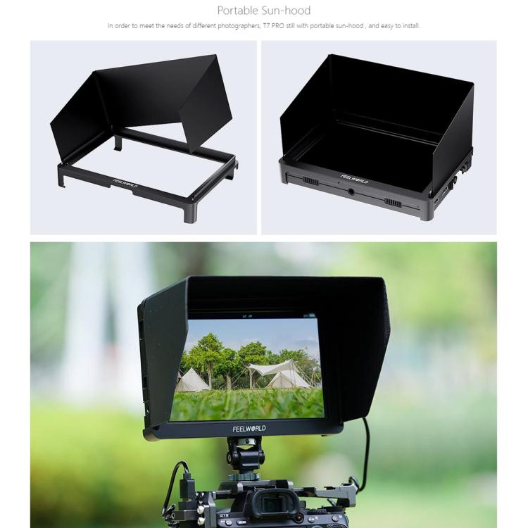 FEELWORLD T7 Pro 7-inch 2000nit Camera Field Video Monitor Aluminium Housing 4K 1920 x 1200 HDMI-compatible IPS Screen