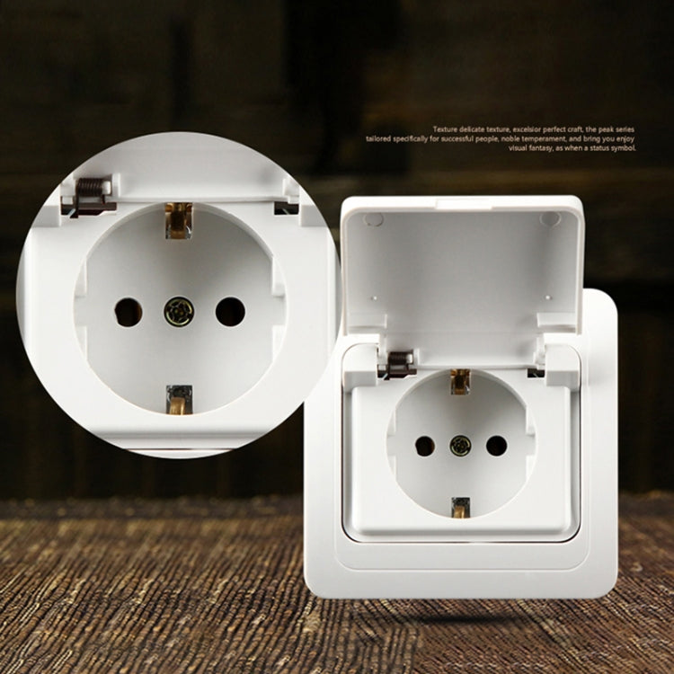 Ceramic Power Waterproof Socket with Cover, EU Plug