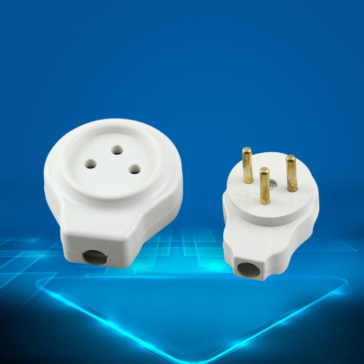 Pair Israel 16A Cylindrical Male Female Butt Joint Tripolar Power Plug
