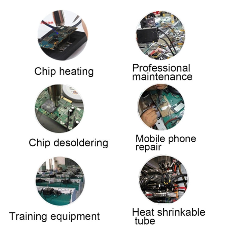 YIHUA 858 AC 220V Adjustable Temperature & Air Flow Hot Air Gun