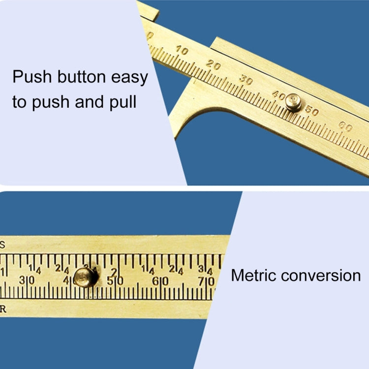 Portable Mini Brass Sliding 100mm Gauge Vernier Bead Jewelry Measuring Caliper
