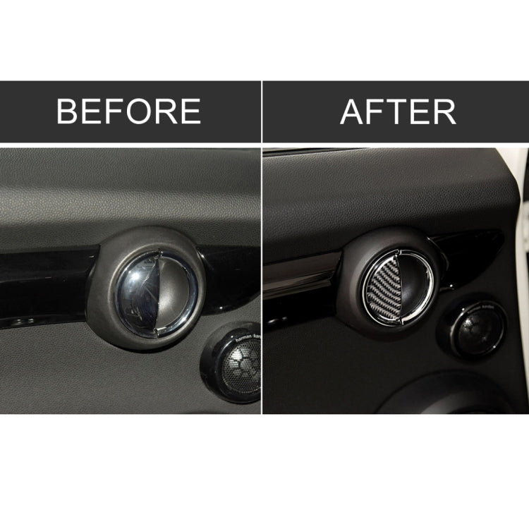 2 PCS R / F Universal Car Door Handle Carbon Fiber Decorative Sticker for BMW Mini R55 / R56 / R60 / R61 / F55 / F54 / F60