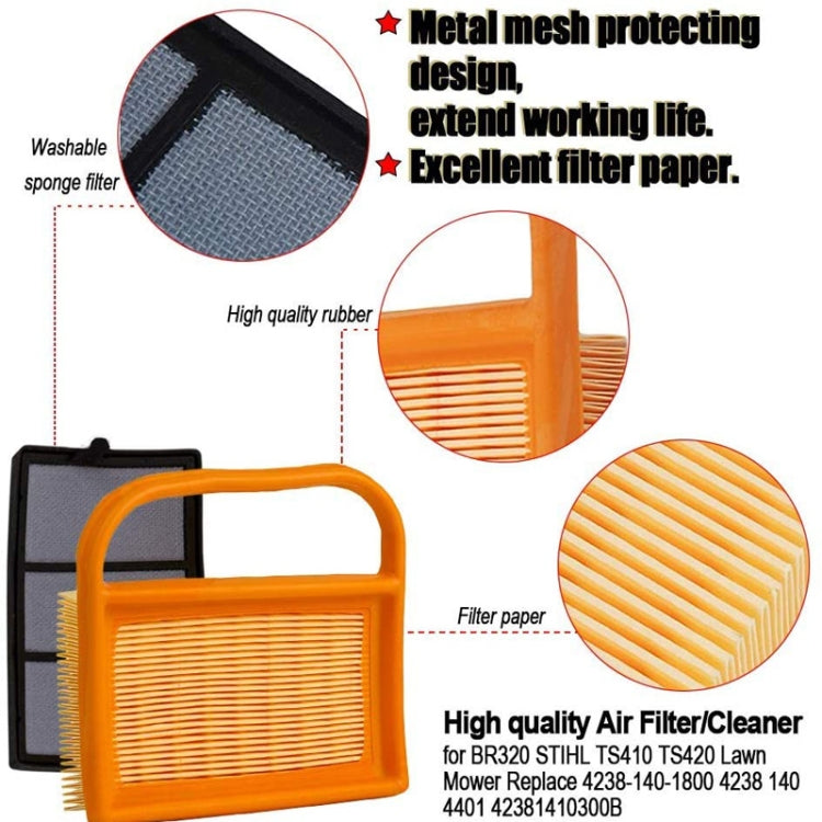 Air Filter Cleaner for Stihl TS410 420 480 500i Concrete Cutoff Chop Saw Replace 4238 141 0300 Stens 605-555 Rotary 12716