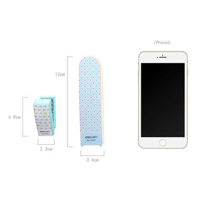 Deli Creative Stationery Geometry Stapler Colorful Fashion Stapler School Office Supplies Small, Size: 4.9*2.2cm, Random Color Delivery
