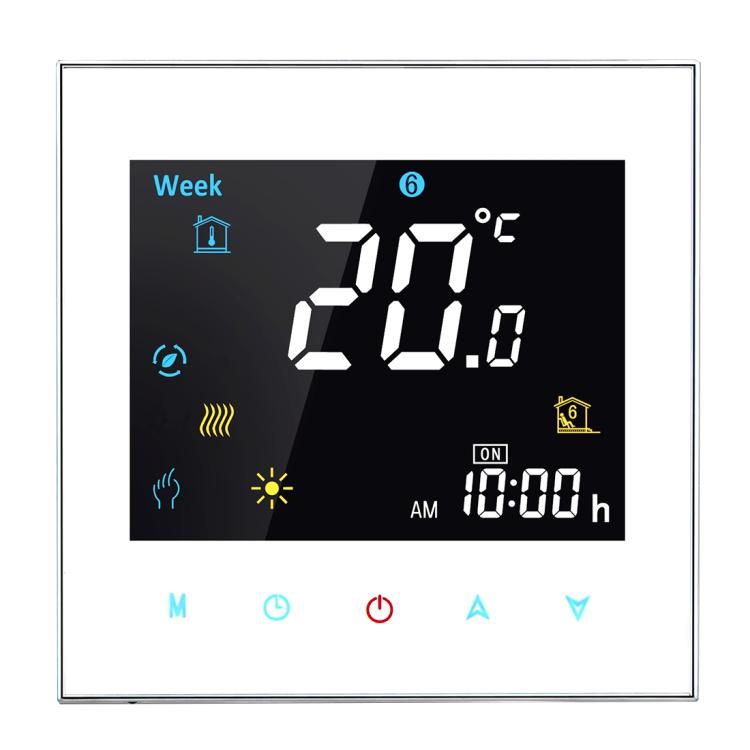 BHT-3000 16A Load Electronic Heating Type LCD Digital Heating Room Thermostat with Sensor, Display Clock / Temperature / Time / Week / Heat etc., BHT-3000 16A (Black), BHT-3000 16A (White)