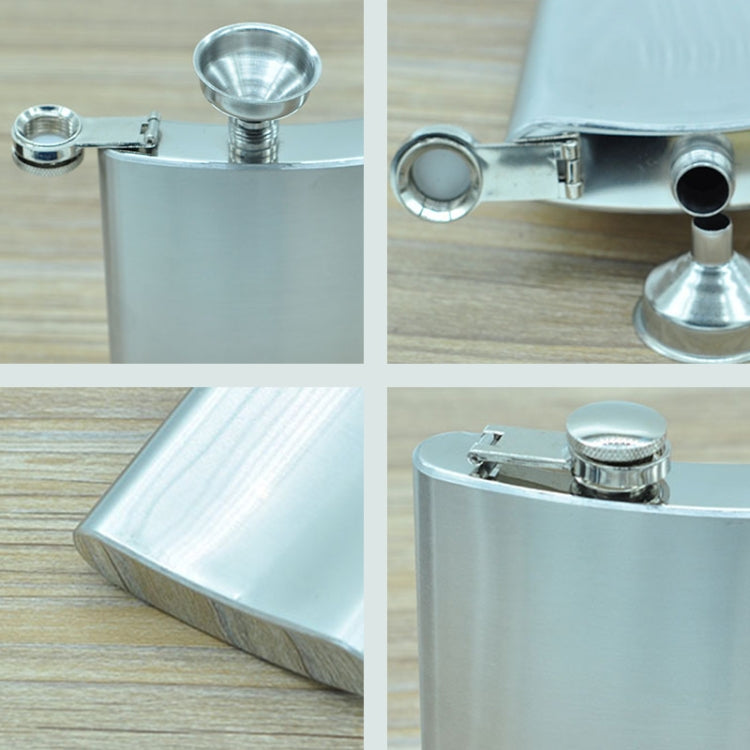 225mL (8oz) Outdoor Sports Handy Home Travel Wild Stainless Steel Portable Hip Flask(with Small Funnel)(Silver 225mL (8oz))