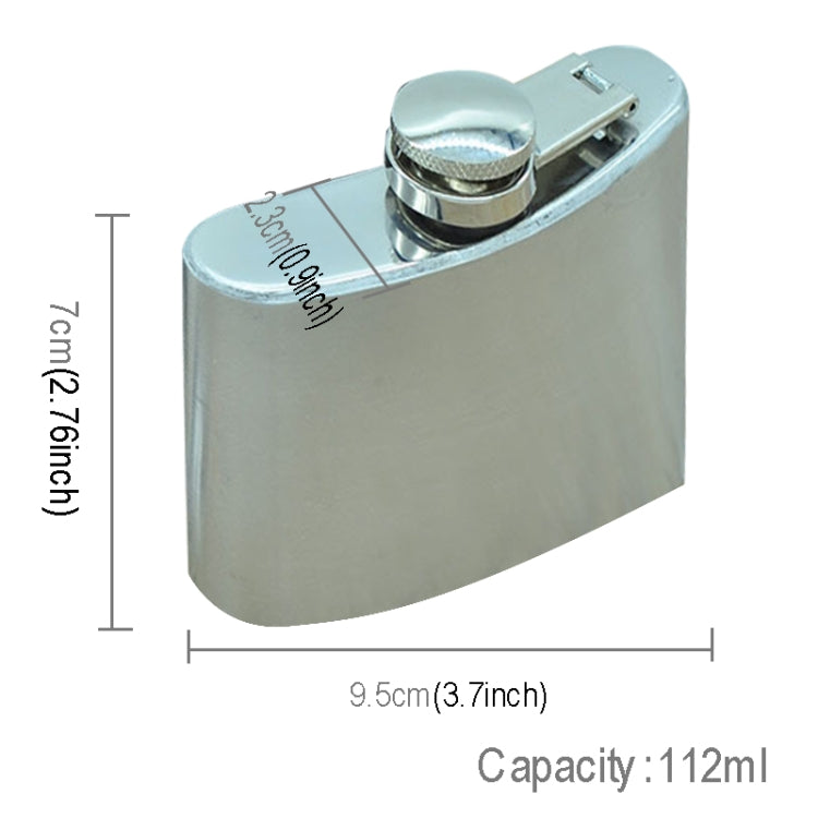 112mL (4oz) Outdoor Sports Handy Home Travel Wild Stainless Steel Portable Hip Flask(with Small Funnel)(Silver 112mL (4oz))