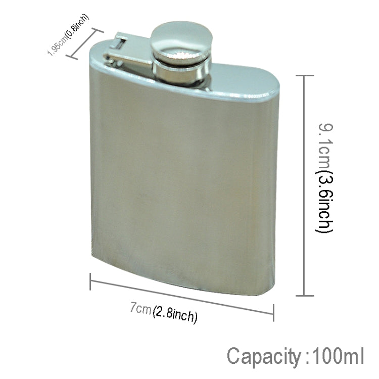 100ml(3.5oz) Pocket Flagon Outdoor Sports Flat Liquor Flask Camping Ultralight Portable Wearproof Wine Pot(Silver)
