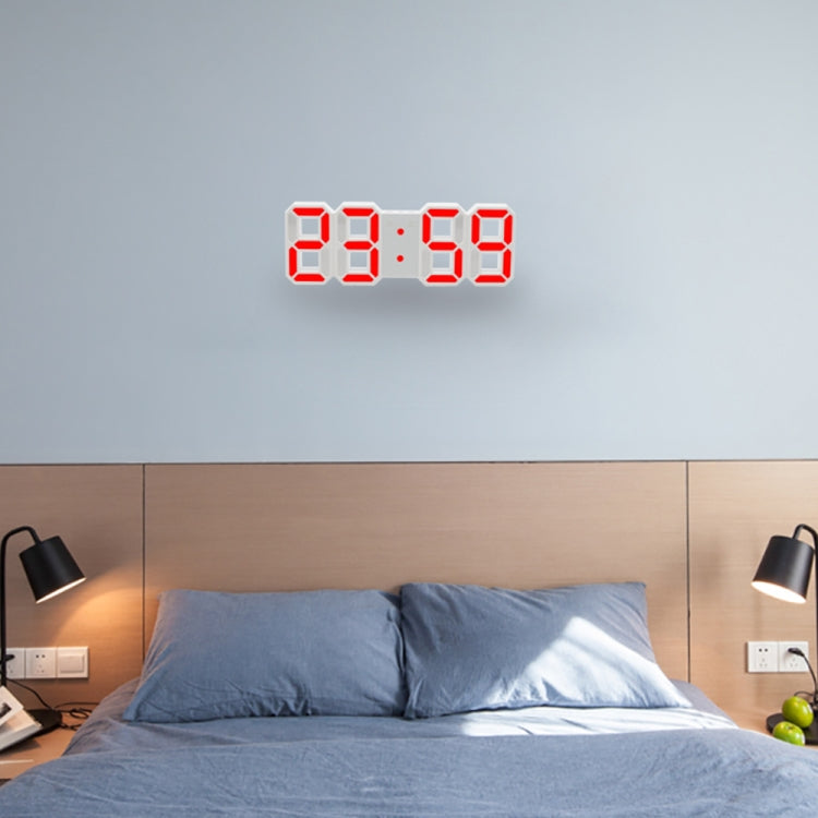 Multi-Function Large 3D LED Digital Wall Alarm Clock with Snooze Function, 12/24 Hours Display for Home, Kitchen, Office, DC 5V, CE Certificated, White Body Red Characters, White Body White Characters, White Body Green Characters
