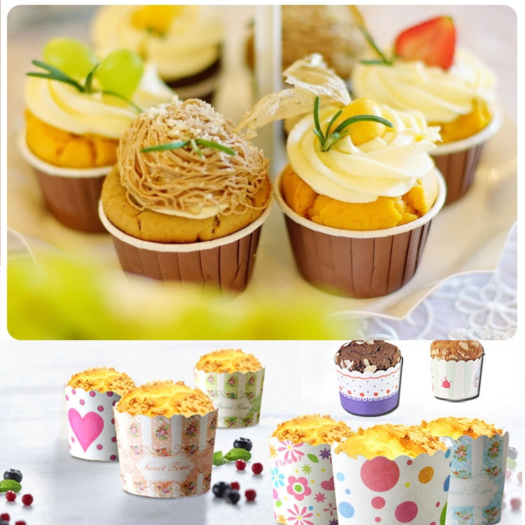 50pcs / Pack Round Lamination Cake Cup Muffin Cases Chocolate Cupcake Liner Baking Cup, Size: 5 x 3.8 x 3cm