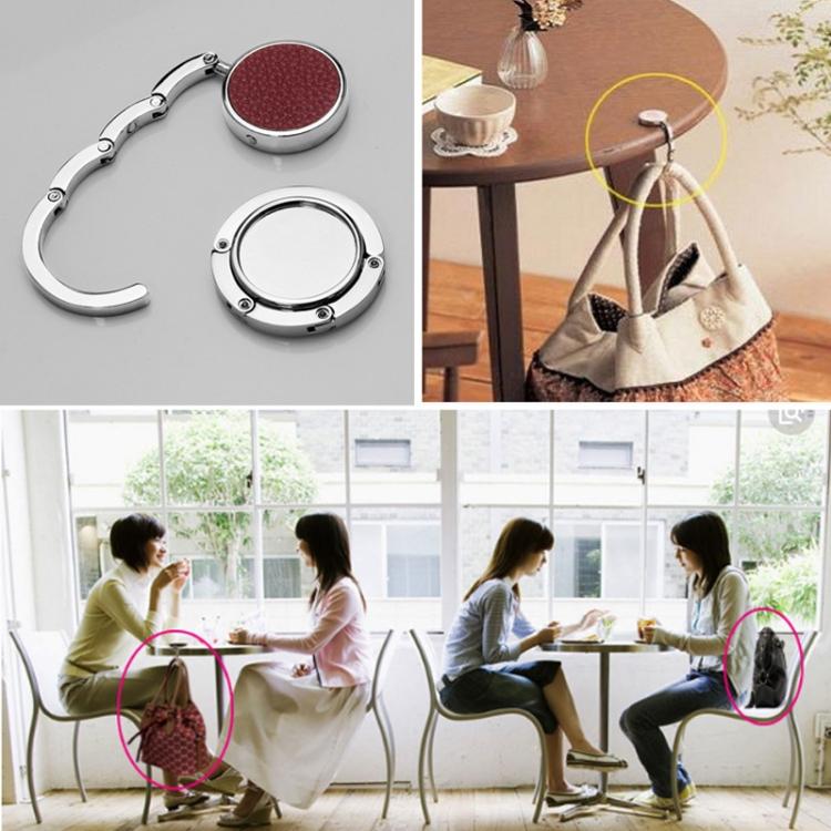 5 PCS Round Folding Hook Bag Hanger, Length:10.1cm, Random Color Delivery