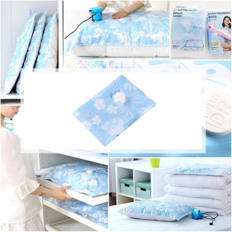 Space Saving Orchids Pattern Vacuum Storage Bag, Thinken Quilts Clothing Vacuum Seal Storage Bag, Size: 50*70 cm