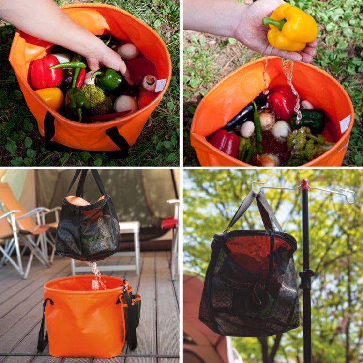 30L 4 in 1 PVC Outdoor Folding Double Drain Basket Camping Fishing Gear Bag