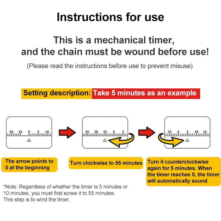 Chicken Shape 60 Minutes Mechanical Kitchen Cooking Count Down Alarm Timer Home Decorating Gadget, Random Color Delivery