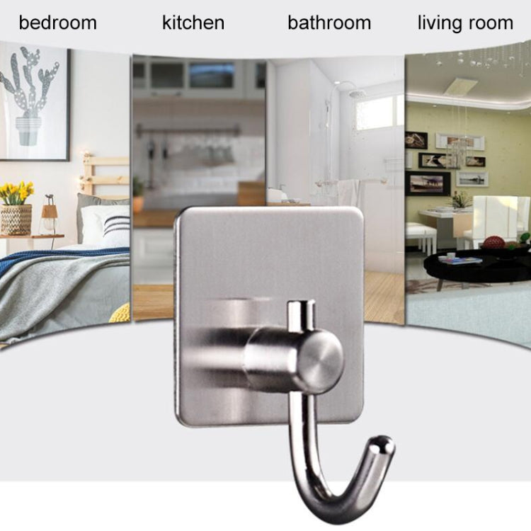 MYD-1038 304 Stainless Steel Sticky Hook Kitchen Bathroom Multi-functional Hole Free Wall Mount Holder