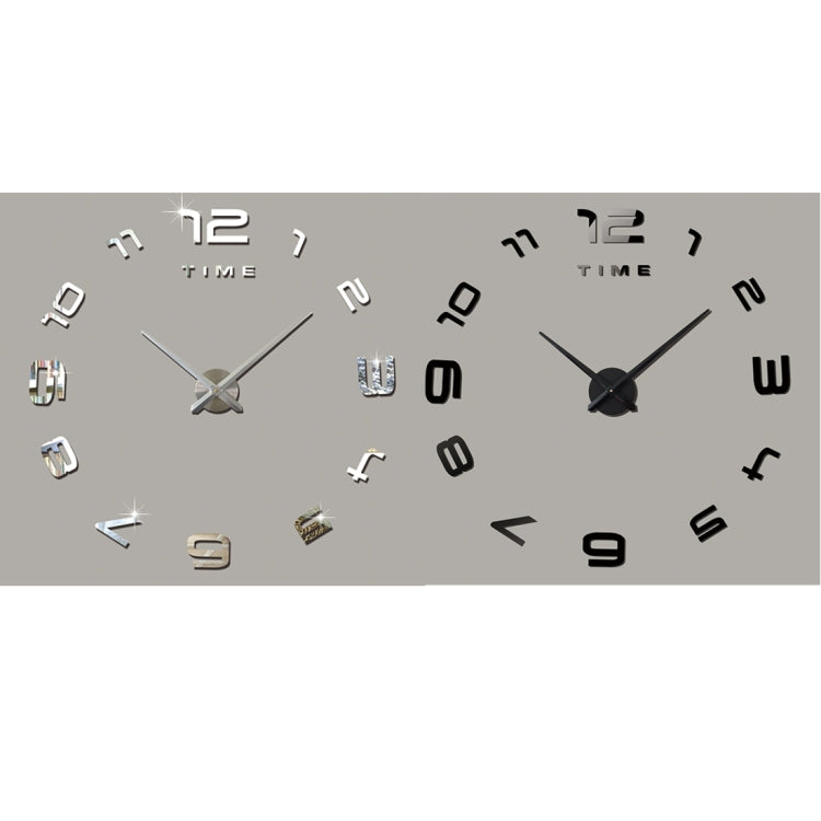 Bedroom Home Office Decoration Modern Frameless Large Number DIY 3D Mirror Wall Sticker Quiet Clock, Size: 100*100cm