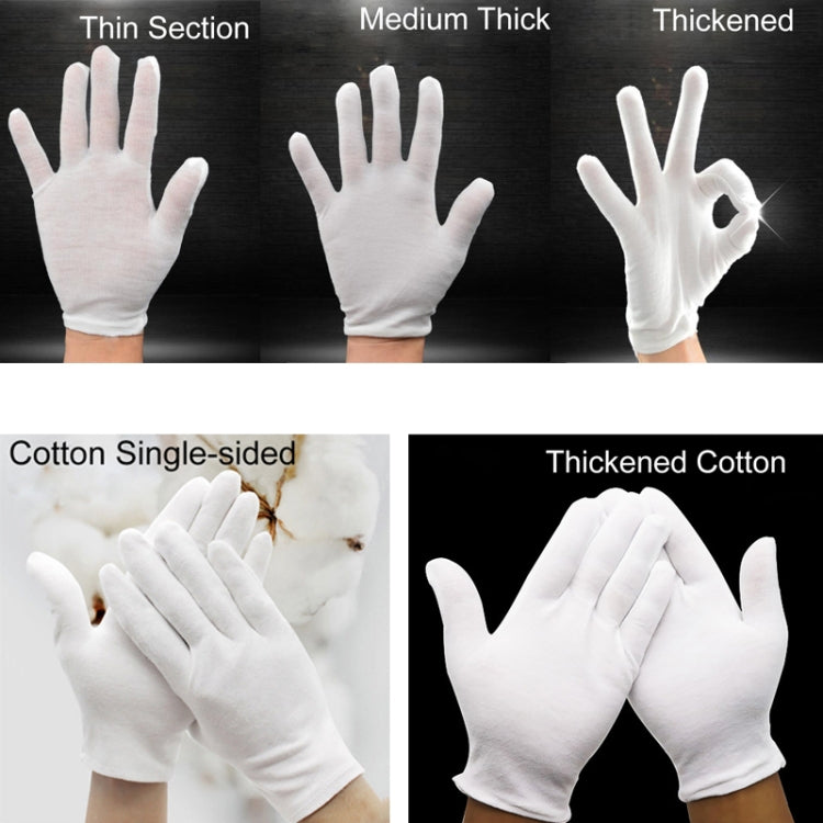 12 Pairs Pure Cotton Working Gloves, Thickened,Size:XL
