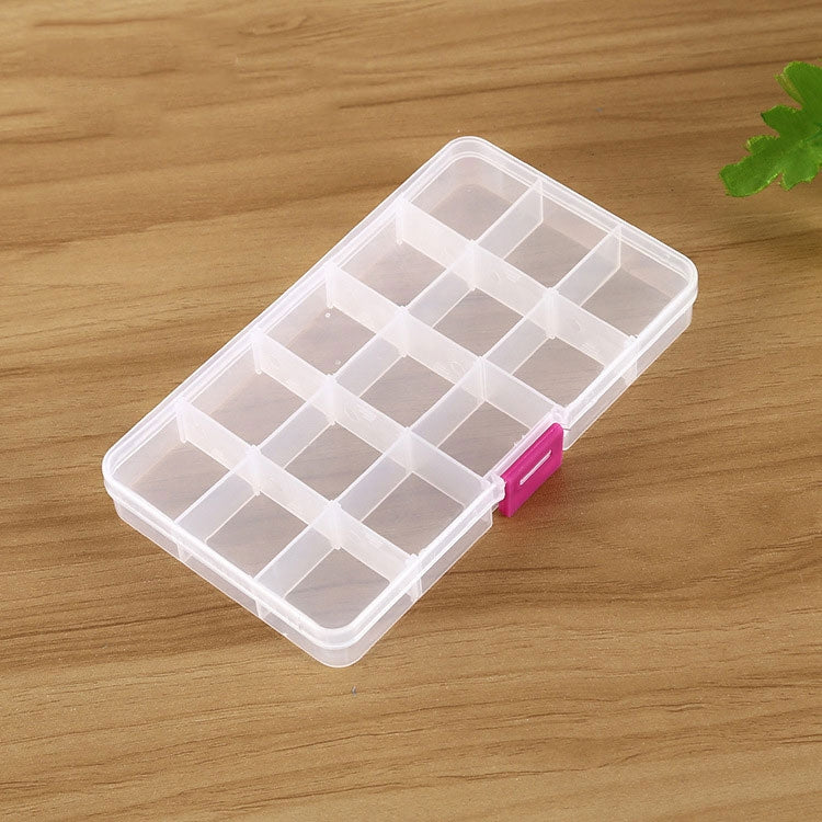 Removable Grid Plastic 15 Slots Box Organizer for Jewelry Earring Fishing Hook Small Accessories