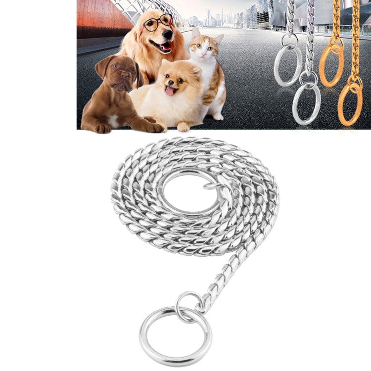 Pet Collars Pet Neck Strap Dog Neckband Snake Chain Dog Chain Solid Metal Chain Dog Collar,Length:65cm, 65cm