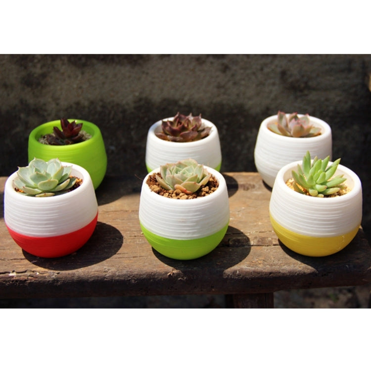 Colourful Mini Round Plastic Plant Flower Pot Garden Home Office Decoration Nursery Pots Plant Flowerpot with Water Tank, Random Color Delivery