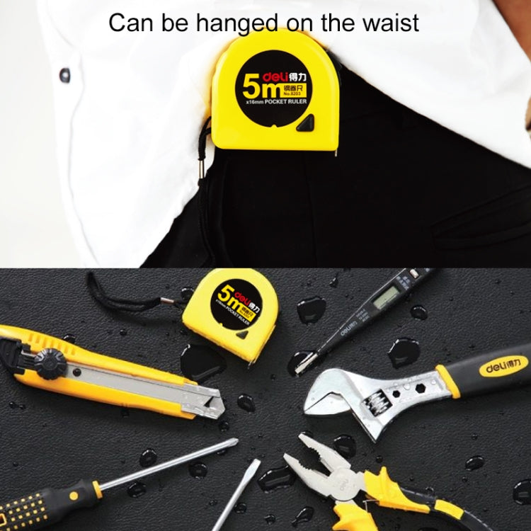 deli Retractable Ruler Measuring Tape Portable Pull Ruler Mini Tape Measure, Length: 5m