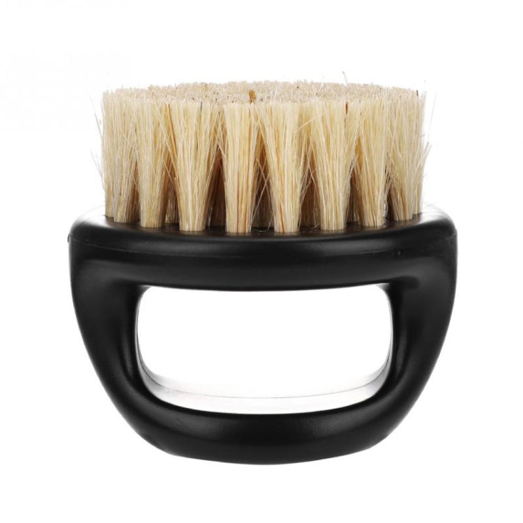 Men Ring Design Portable Boar Brush Black ABS Haircut Cleaning Shaving Brush