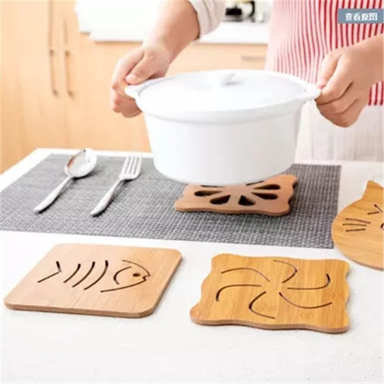 5pcs Cute Cartoon Kitchen Table Protect Wood Cup Pad Heat Insulation Coaster Mat, Random Style Delivery