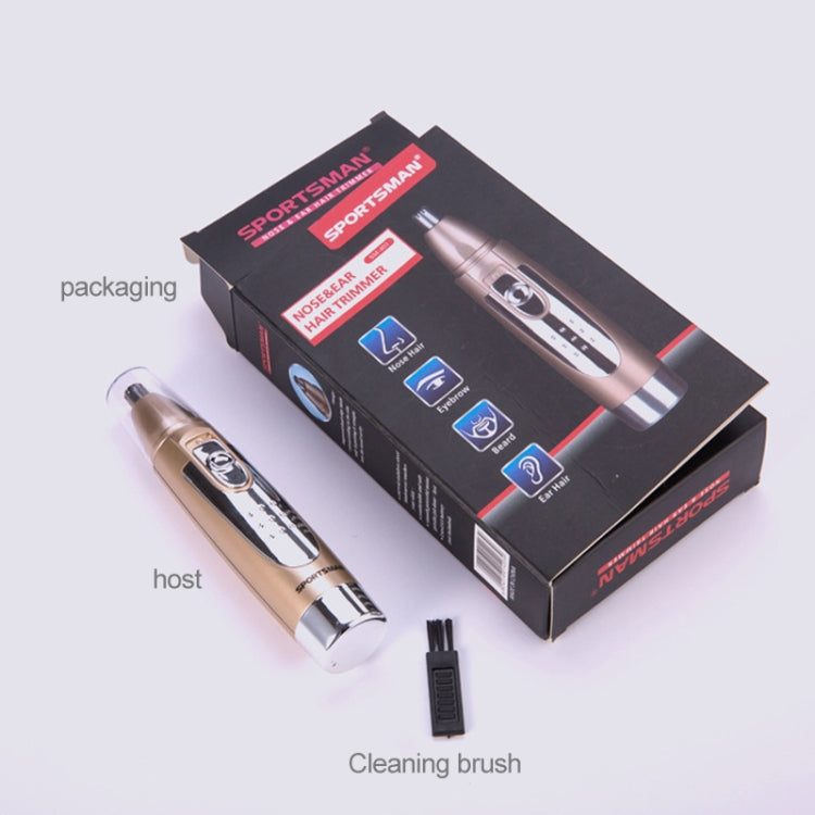 SPORTSMAN Water Proof Battery Power Supply Male Nose Ear Hair Bullet Shaped Trimmer(Gold)