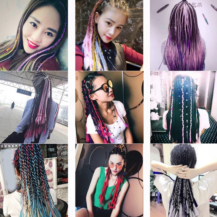 Fashion Color Gradient Individual Braid Wigs Chemical Fiber Big Braids, Length: 60cm(56 Purple+Lake Blue+Light Purple)