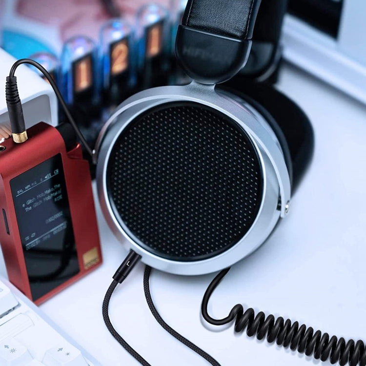 ZS0227 Headphone Dual 3.5mm Spring Audio Cable for Denon AH-D7100 7200 D600 D9200 5200