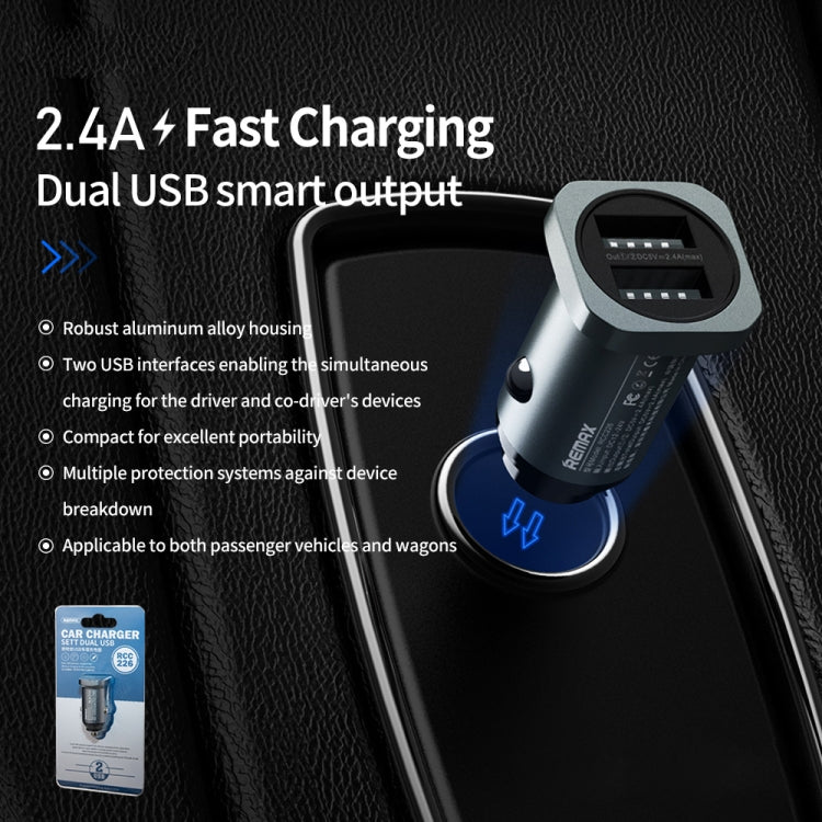 REMAX RCC226 SETT 2.4A Dual USB Interface Intelligent Car Charger