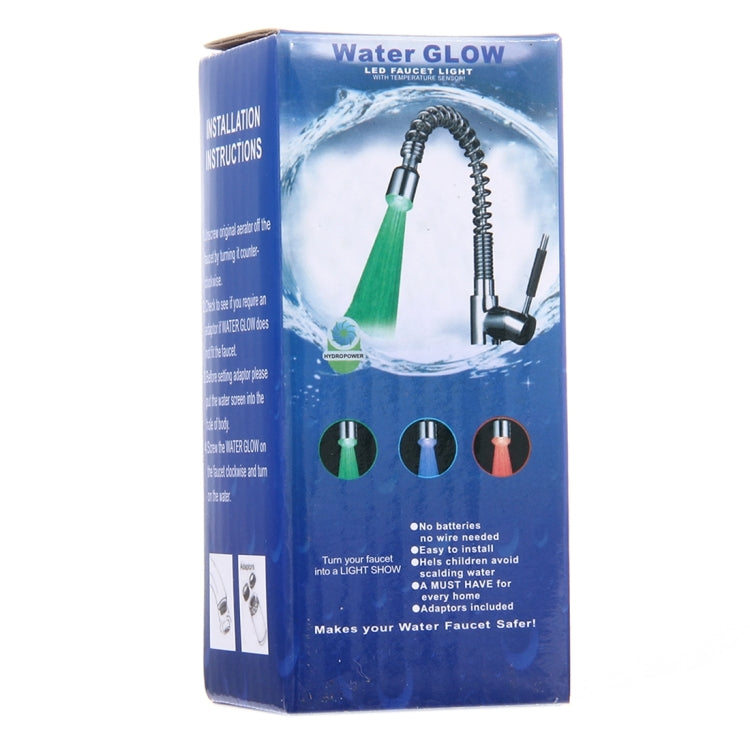 SDF-B2 1 LED ABS Temperature Sensor RGB LED Faucet Light Water Glow Shower, Size: 78 x 28mm, Interface: 22mm (Silver)