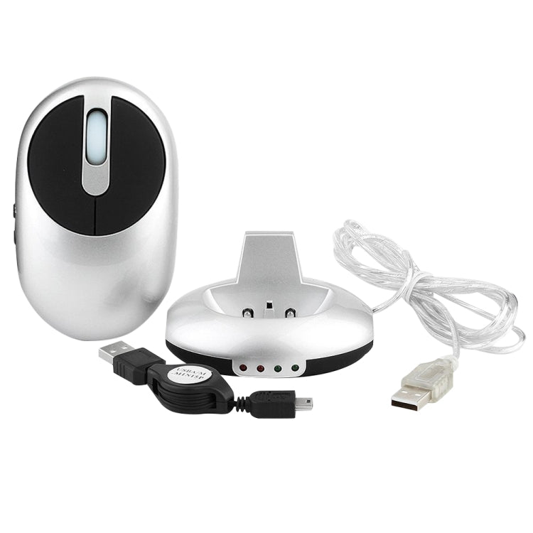 MZ-012 2.4G 1200 DPI Wireless Rechargeable Optical Mouse with 3 Ports USB HUB / Charging Dock