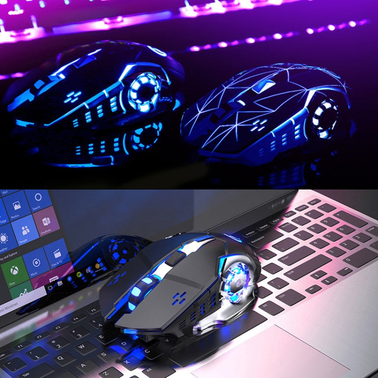 YINDIAO A4 2.4GHz 1600DPI 3-modes Adjustable Rechargeable Wireless Silent Gaming Mouse (Grey Silver)