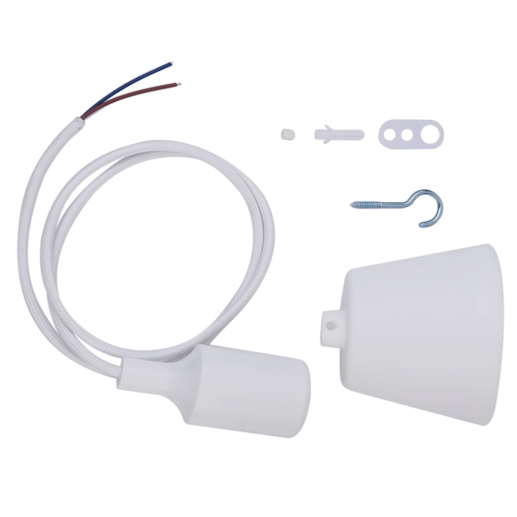 E27 Lamp Holder Hanging Wire Chandelier Lamp Holder Bulb Base Power Cable with Lampshade, Cable Length: 1m