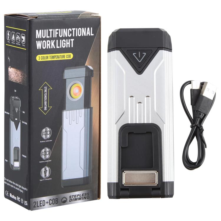 KXK-886 IP44 Waterproof Work Light 3 Color Temperature COB Emergency Flashlight