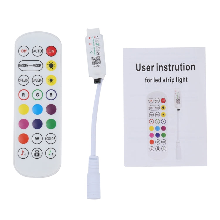 Bluetooth Smart APP LED RGB Controller with 24Keys Remote Control, 5-12V