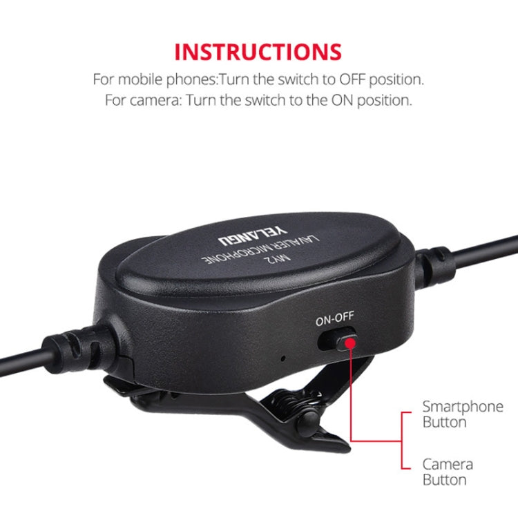 YELANGU YLG9926B MY2 Mini Lavalier Microphone for Mobile Phones / Tablets / Digital Cameras