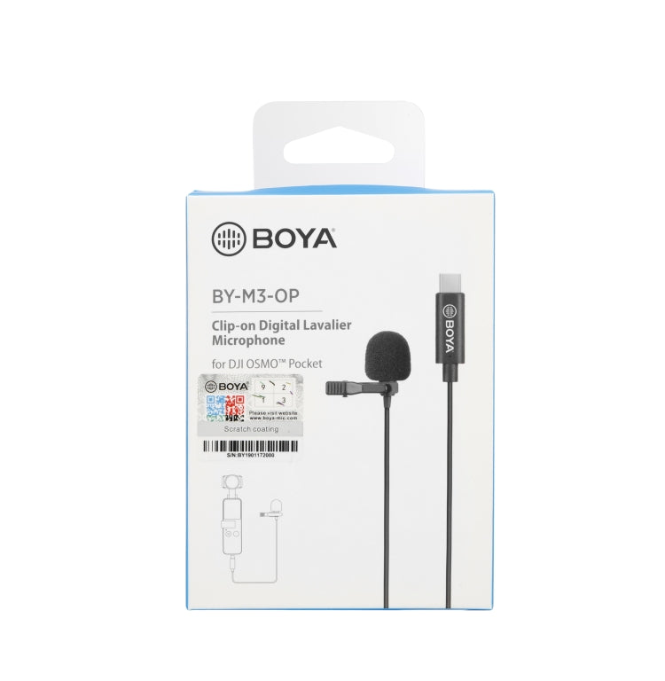 BOYA BY-M3-OP For DJI OSMO Pocket Clip-on Digital Lavalier Microphone