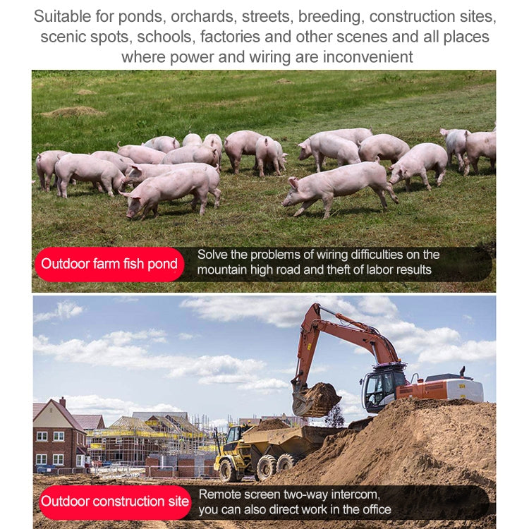 T1-2 2 Megapixel WiFi Version IP67 Waterproof Solar HD Monitor Camera without Battery & Memory, Support Infrared Night Vision & Motion Detection / Alarm & Voice Intercom & Mobile Surveillance