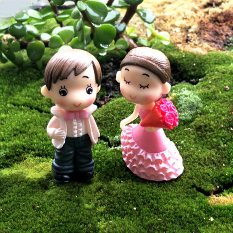 Victorian Style Wedding Marry Bride Groom Bouquet Couples Decoration Moss Micro Landscape Resin Ornaments