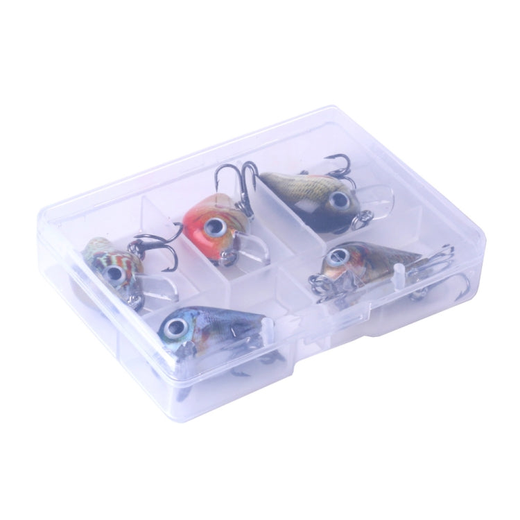 HENGJIA 5 PCS 2.7cm/1.5g Luya Rock Fishing Lures Bait Bionic Kit with Plastic Box