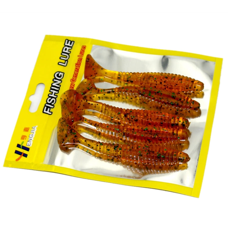 HENGJIA SO0205P 5 PCS 8cm/5g Screw Tail Soft Fishing Lure Artificial Baits
