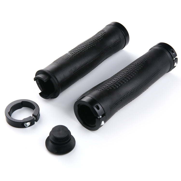 1 Pair AG21 Rubber + Alloy Lock-Rings Bicycle Flat Handlebar Grip