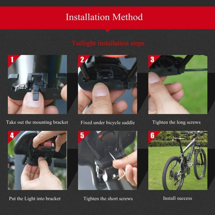 IP65 Waterproof USB Rechargeable Smart COB LED Alarm Bicycle Rear Light Taillight with Remote Control, Control Distance: 1-100m